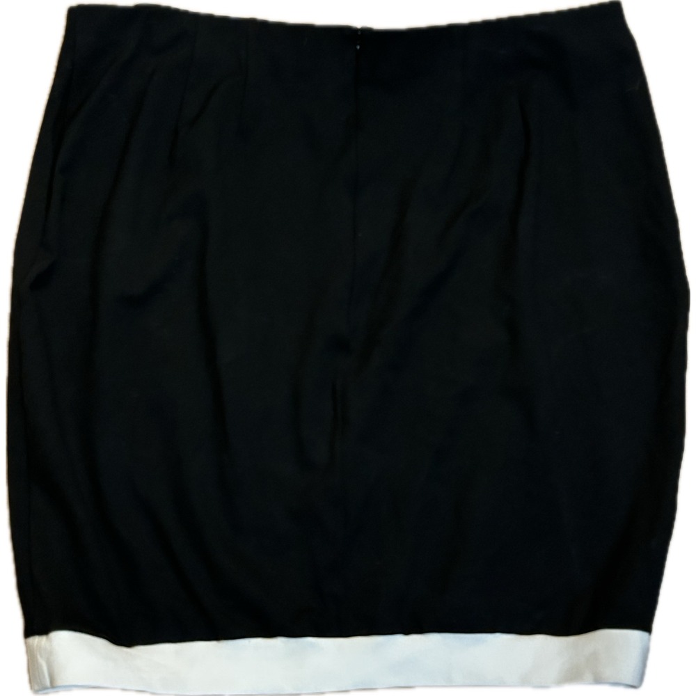 Eloquii Black Pencil Skirt White Contrast Hem Plus Size 22 Business Mini Skirt‎